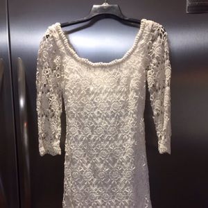 White House Black Market white lace dress, size 0